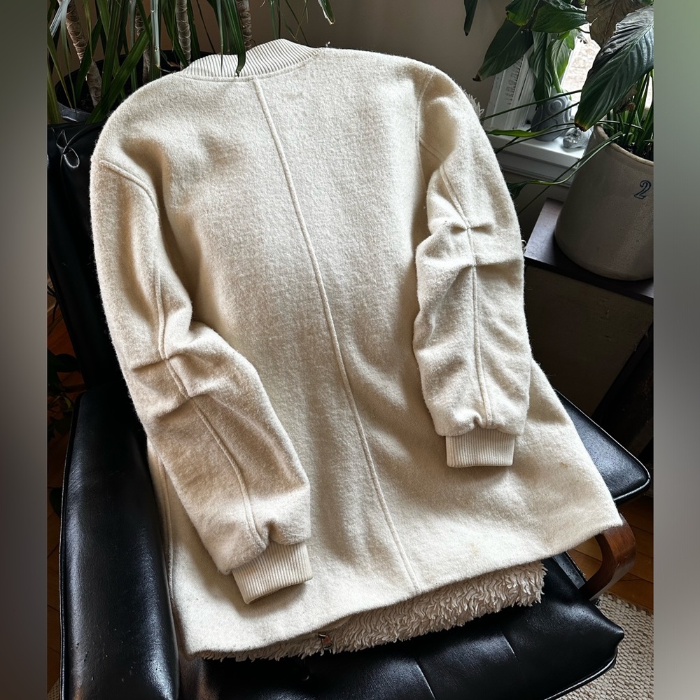 FRNCH Wooly Long Bomber Jacket - Picture 3 of 11